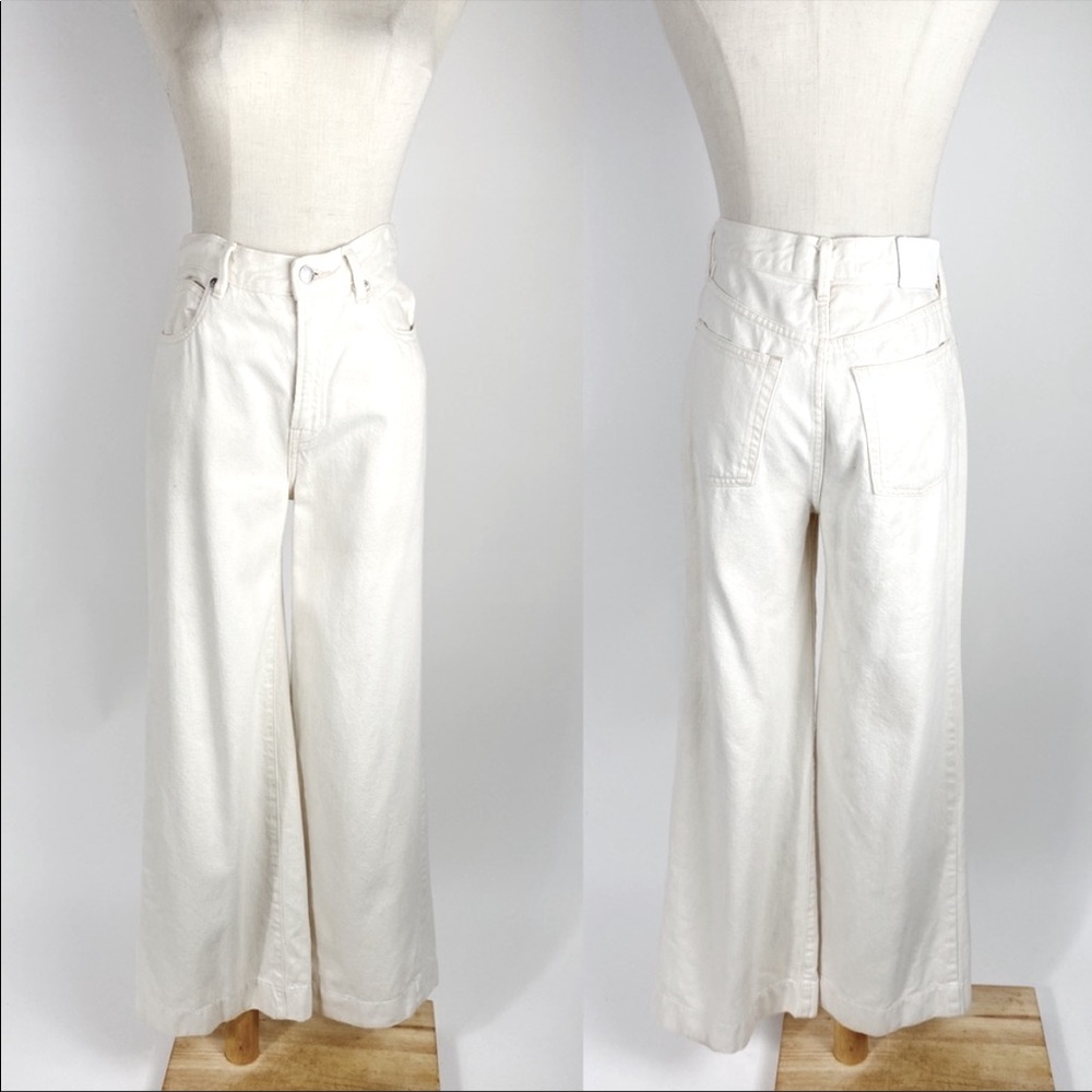EVERLANE The Summer Wide Leg Jean Cream Womens 0